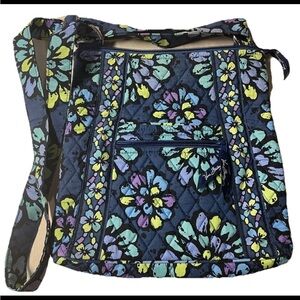 Vera Bradley Indigo Pop Shoulder Crossbody Bag Purse Size Medium Boho Hippie